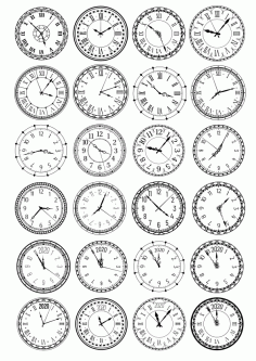 Laser Cut Clocks Vector Set Free Vector File