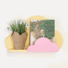 Laser Cut Cloud Shelf For Kid Room Free Vector File