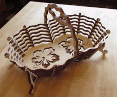 Laser Cut Cnc Candy Basket Vector Plan Free Vector File