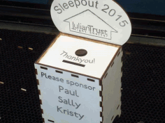 Laser Cut Cnc Charity Collection Box Free Vector File
