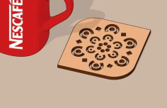 Laser Cut Coaster Coffee Cup Free Vector File