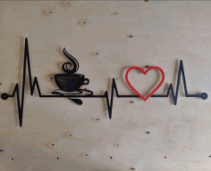 Laser Cut Coffee Cardio Wall Decor Free Vector File