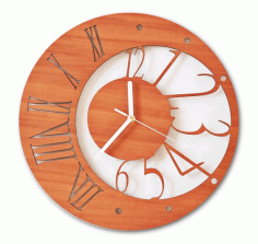 Laser Cut Contemporary And Modern Wall Clock Free Vector File, Free Vectors File