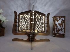 Laser Cut Contemporary Wooden Table Lamp 3mm Free Vector File