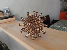 Laser Cut Coronavirus 3d Wood Model Design Free DXF File