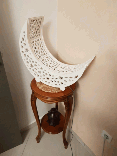 Laser Cut Crescent Moon Lamp Night Light Box Free DXF File
