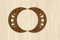 Laser Cut Crescent Moon Phase Wood Shape Earrings Crafts Diy Free Vector File