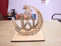 Laser Cut Crescent Napkin Holder 4mm Free Vector File