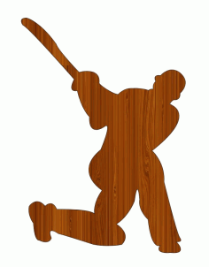 Laser Cut Cricket Player Wooden Unfinished Cutout Free Vector File