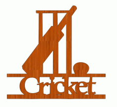 Laser Cut Cricket Sport Gift Wall Decor Free Vector File