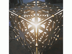 Laser Cut Cube 6mm Wood Lamp Free Vector File
