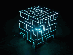 Laser Cut Cube Table Lamp Free Vector File, Free Vectors File