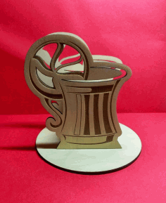 Laser Cut Cup Shape Pen Card Holder Desk Organizer Free Vector File