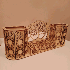Laser Cut Cute Desk Organizer Pen Holder 3mm Free Vector File