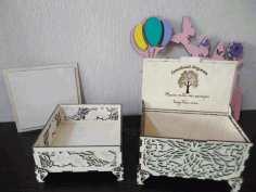 Laser Cut Decor Casket Box Free DXF File