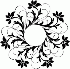 Laser Cut Decoration Floral Design Pattern Free DXF File