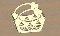 Laser Cut Decorative Basket With Heart Shape Free DXF File