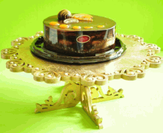 Laser Cut Decorative Cake Stand Free Vector File