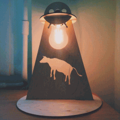 Laser Cut Decorative Cow Lamp Free Vector File