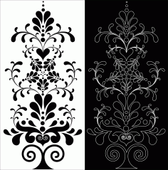 Laser Cut Decorative Floral Pattern Free DXF File