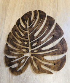 Laser Cut Decorative Monstera Leaf Free Vector File