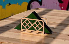 Laser Cut Decorative Napkin Holder Tissue Table Organizer Free DXF File