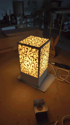 Laser Cut Decorative Night Light Lamp Free Vector File, Free Vectors File