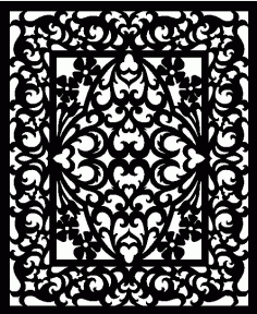 Laser Cut Decorative Pattern Panel Screen Free DXF File