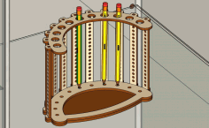 Laser Cut Decorative Pen Pencil Holder Display Template Free Vector File