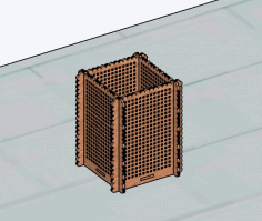 Laser Cut Decorative Pencil Holder Wood Box 3mm Free Vector File, Free Vectors File
