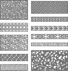 Laser Cut Decorative Privacy Partition Indoor Panel Room Divider Jali Set Free DXF File