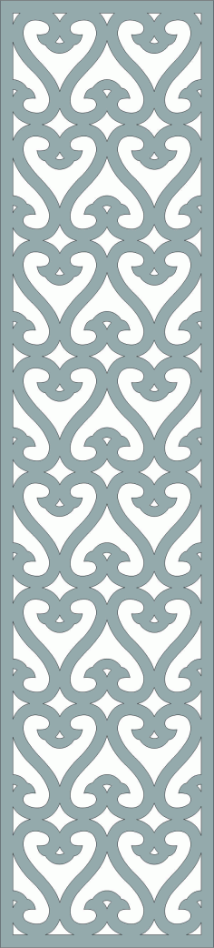 Laser Cut Decorative Privacy Partition Indoor Panel Room Divider Lattice Seamless Design Free DXF File