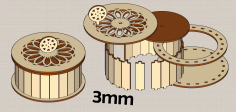 Laser Cut Decorative Round Wooden Gift Box Jewelry Case Wedding Love Box Free Vector File