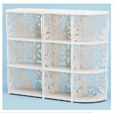 Laser Cut Decorative Shelf Bookcases Free Vector File