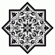 Laser Cut Decorative Staric Pattern And Stencil Free DXF File