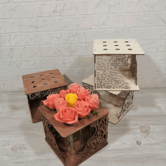 Laser Cut Decorative Tabletop Planter Test Tube Flower Stand Free Vector File