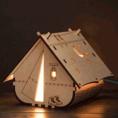 Laser Cut Decorative Tent Shaped Lamp 4mm Free Vector File