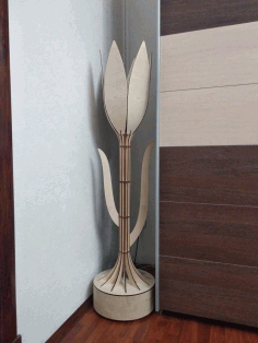 Laser Cut Decorative Tulip Floor Lamp Free Vector File