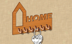 Laser Cut Decorative Wall Mount Key Holder 3mm Free DXF File