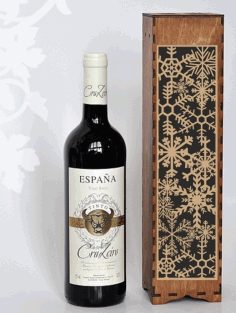 Laser Cut Decorative Wine Bottle Packaging Gift Boxes Free Vector File
