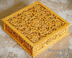 Laser Cut Decorative Wood Box Template Free DXF File