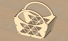 Laser Cut Decorative Wood Gift Basket Free DXF File