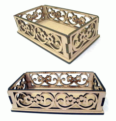 Laser Cut Decorative Wooden Basket Free DXF File