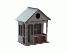 Laser Cut Decorative Wooden Bird House Free Vector File