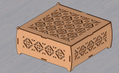 Laser Cut Decorative Wooden Box With Lid Jewelry Box Free Vector File