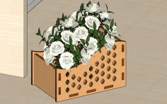 Laser Cut Decorative Wooden Flower Basket Gift Basket Free Vector File