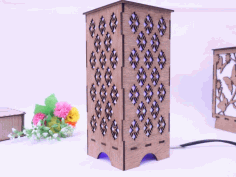 Laser Cut Decorative Wooden Night Lamp 3mm Free Vector File, Free Vectors File