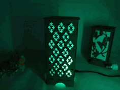 Laser Cut Decorative Wooden Night Lamp 3mm Free DXF File