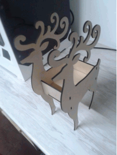 Laser Cut Deer Box (4mm) Free Vector File