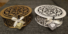 Laser Cut Design Round Box Free Vector File